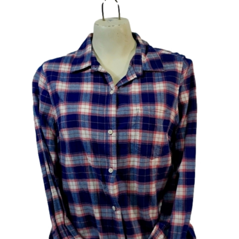 Banana Republic Plaid Button Up Blouse